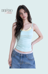 Mint lemon layered sleeveless t-shirt