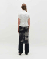 Embroidered Graphic Jersey Skirt _ BLACK