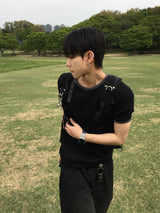 ソード ヘンリーネック リンガー ショートスリーブ Tシャツ 4C