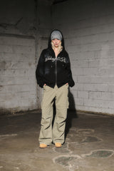 pt hood zip up (black)