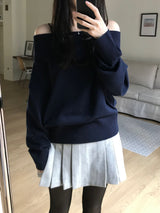 Katie Off-Shoulder Knitwear (3 colors)