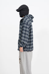 Kio Blended Check Hooded Shirt