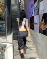 Raw bermuda pants