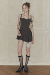 HEART RIBBON DRESS brown