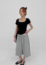 [MADE] Pobello Basic Square-Neck Short Sleeve Top