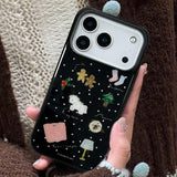 ウィンター ホーム コラージュ ブラック マグセーフiPhone ケース