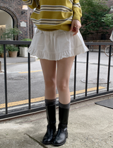 Pretty Lace Mini Skirt Pants (2color)