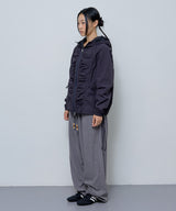 RIBBON SHIRRING WINDBREAKER (CHARCOAL)_F24ZA959