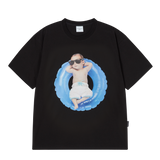 25SS ベイビーフェイスチューブボーイスリーブTシャツ ブラック