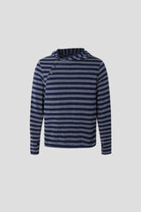 Diagonal button knit hoodie