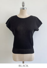 Niel Round Neck Cap Sleeve Short Sleeve Knit