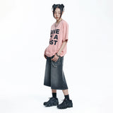 スター8 デニムバミューダパンツ - BLACK
