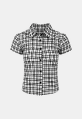 Yvie Plaid Puff Shirt