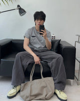 テズダイアゴナルヘンリーネックTシャツ