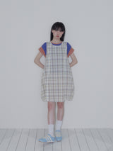 ボタンダブルスリーブT (ブルー)