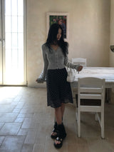 Misty Sheer Dot See-through Mini Skirt