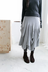 button curved flare midi skirt(3colors)