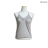 (3color) Heart Shell Shirring Y-Back Camisole
