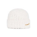 VARZAR Safety Pin Fur Beanie / Cream
