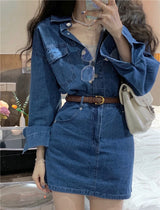 [SALE] denim shirt skirt two-piece dress