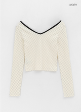 [MADE] Sevenni Dot V-neck Long Sleeve T-shirt