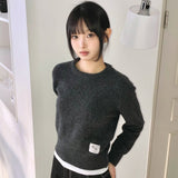 プラフ Rネック クロップニット (5COLOR)