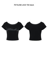 PETALINE LACE TEE black
