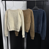 [F/W] ベーシックヘアラウンドネックカーディガン(3color)