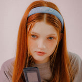 EMBROIDERY LETTERING HAIR BAND (SKY BLUE)