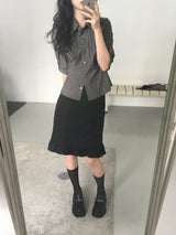 [S/S.ver] Pintuck Plaid Slim Shirt