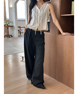 One tuck stripe wide slacks(3color)
