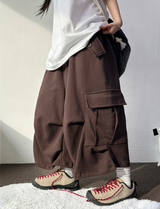 HIP LONG POCKET PARACHUTE CARGO BERMUDA 🤎🩶🖤🤍4COLOR
