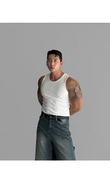 Ribbed Logo Sleeveless [Ivory]