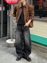 low cropped suede jacket (3colors)