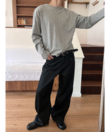 [Unisex] ハンドコーティングワイドデニムパンツ