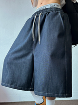 BASIC STITCH WIDE 7 8 ロングバミューダ 🖤💙2COLOR