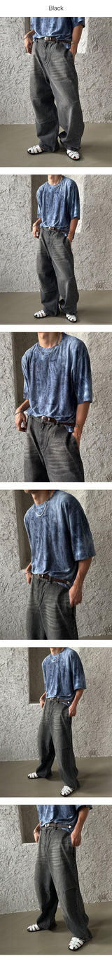 [UNISEX] パラシュートバルーンデニムパンツ (2color)