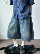 If Side Pintuck Denim Bermuda Shorts 3color