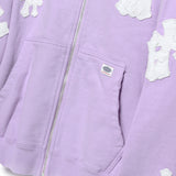 ホワイト クロス ジップ フーディー - VIOLET