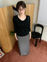3/4 シャーリング Tシャツ