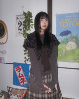 (2color) Knit Pocket Check Mini Skirt