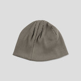 Grid Leather Patch Waffle Beanie (2c)