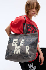 Weekend warrior typography printing tote-bag (Charcoal)