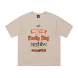 Wording Graphic Tshirts Beige
