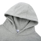 DOUBLE LOOP LOGO SLEEK HOODIE SWEATSHIRT GRAY