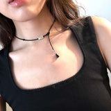 ドットカラムネックレス (black)