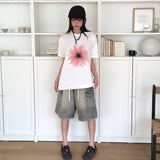 ソミ フラワープリント オーバーサイズフィット半袖Tシャツ