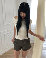ヒューベンオフショルダーショートスリーブTシャツ
