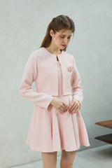 LANI TWEED CARDIGAN / PINK