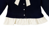 Sau Dot Ribbon Layered Cardigan